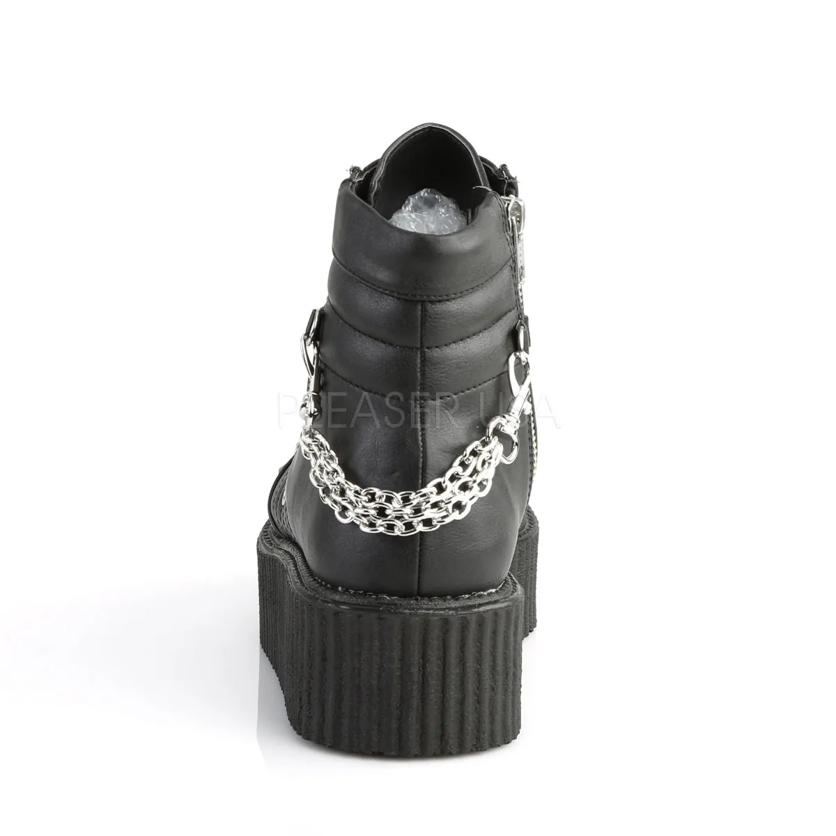 V-CREEPER-565  Black Vegan Leather