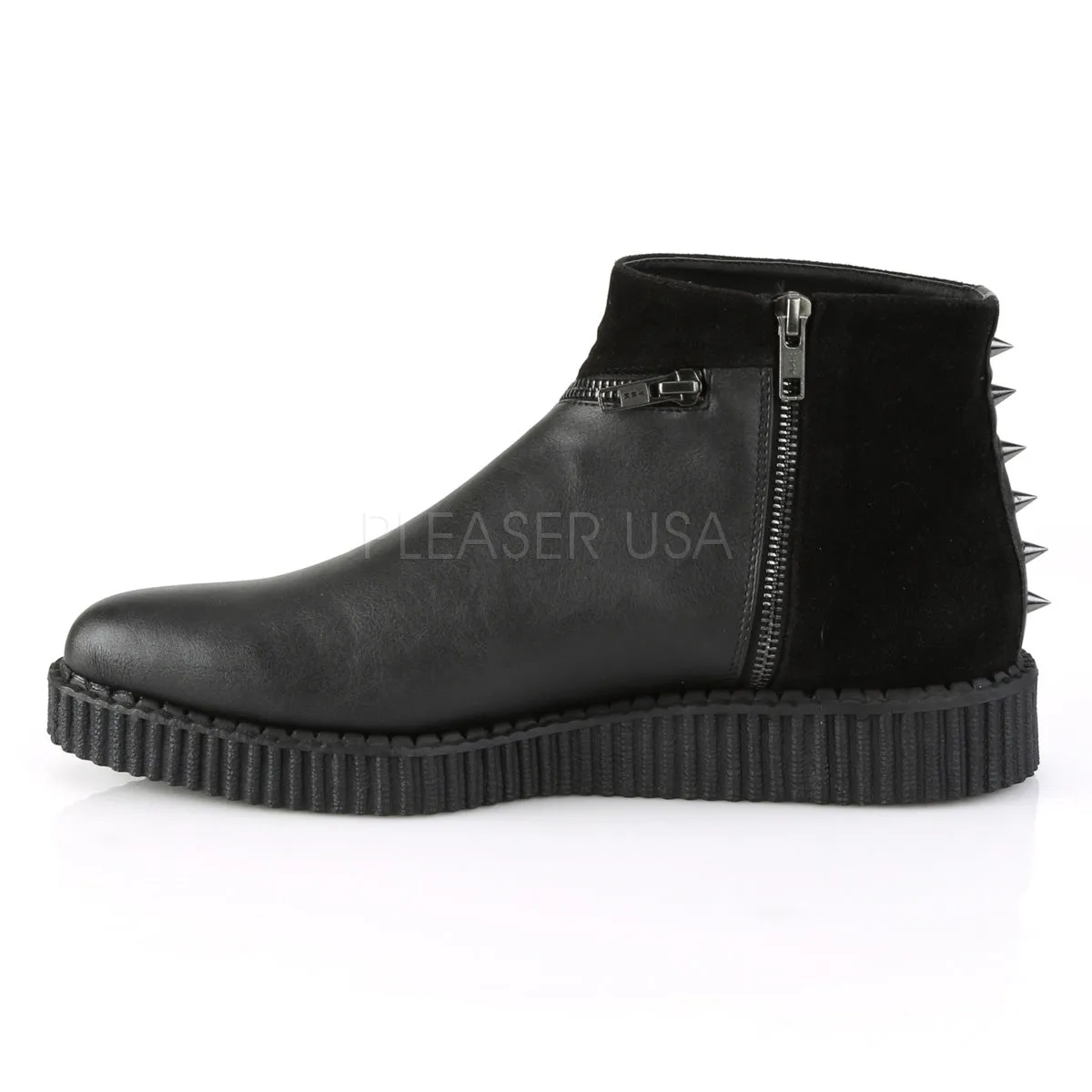 V-CREEPER-750  Black Vegan Leather-Microfiber