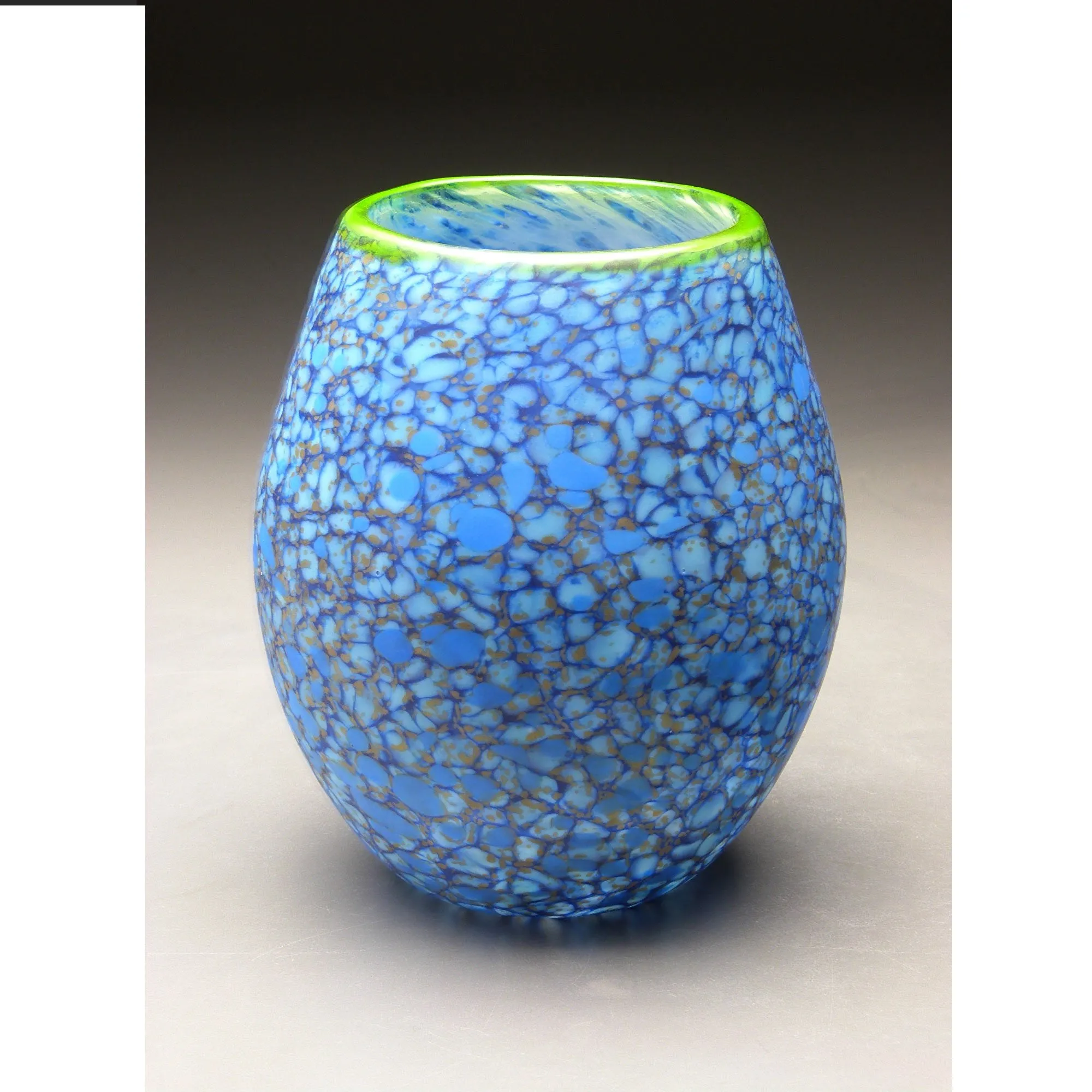 Vase in Blue Handblown Glass Vase by Thomas Spake Studios