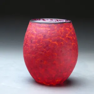 Vase in Red Handblown Glass Vase by Thomas Spake Studios