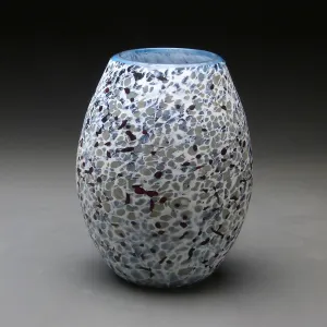 Vase in White Handblown Glass Vase by Thomas Spake Studios