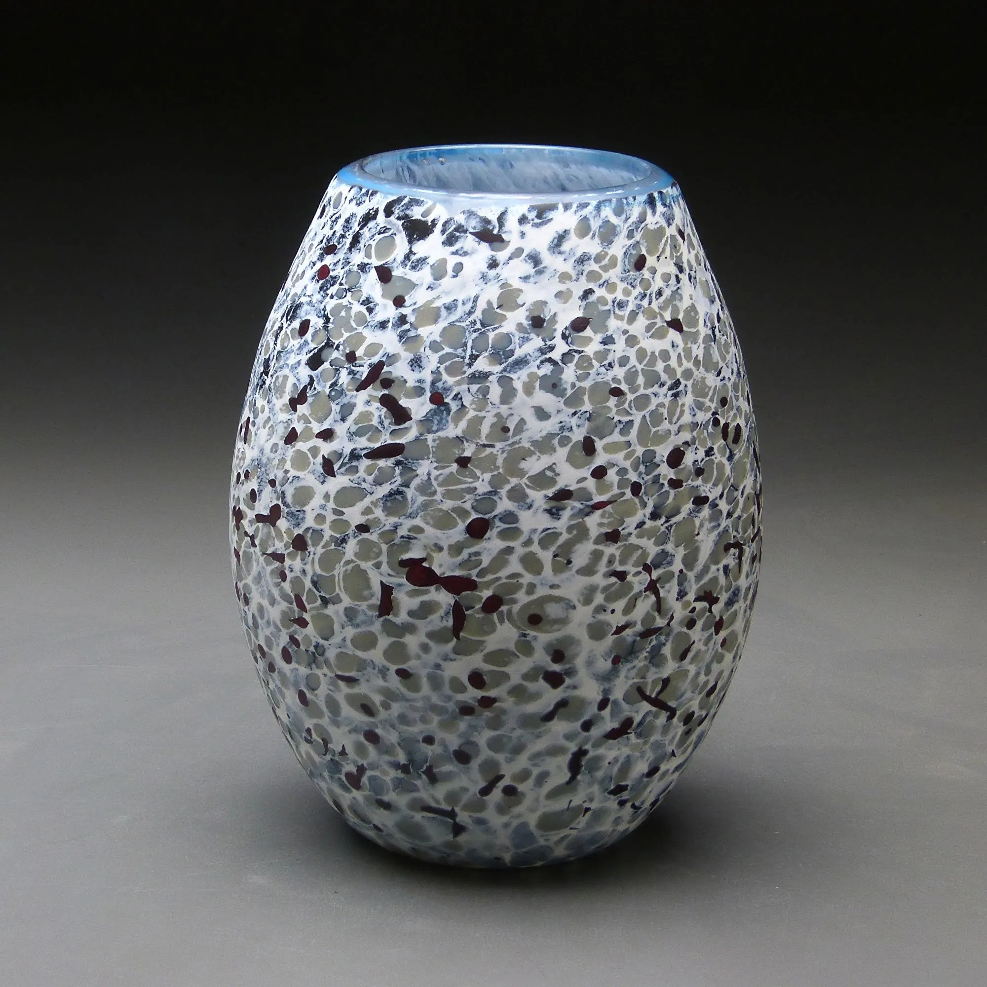Vase in White Handblown Glass Vase by Thomas Spake Studios