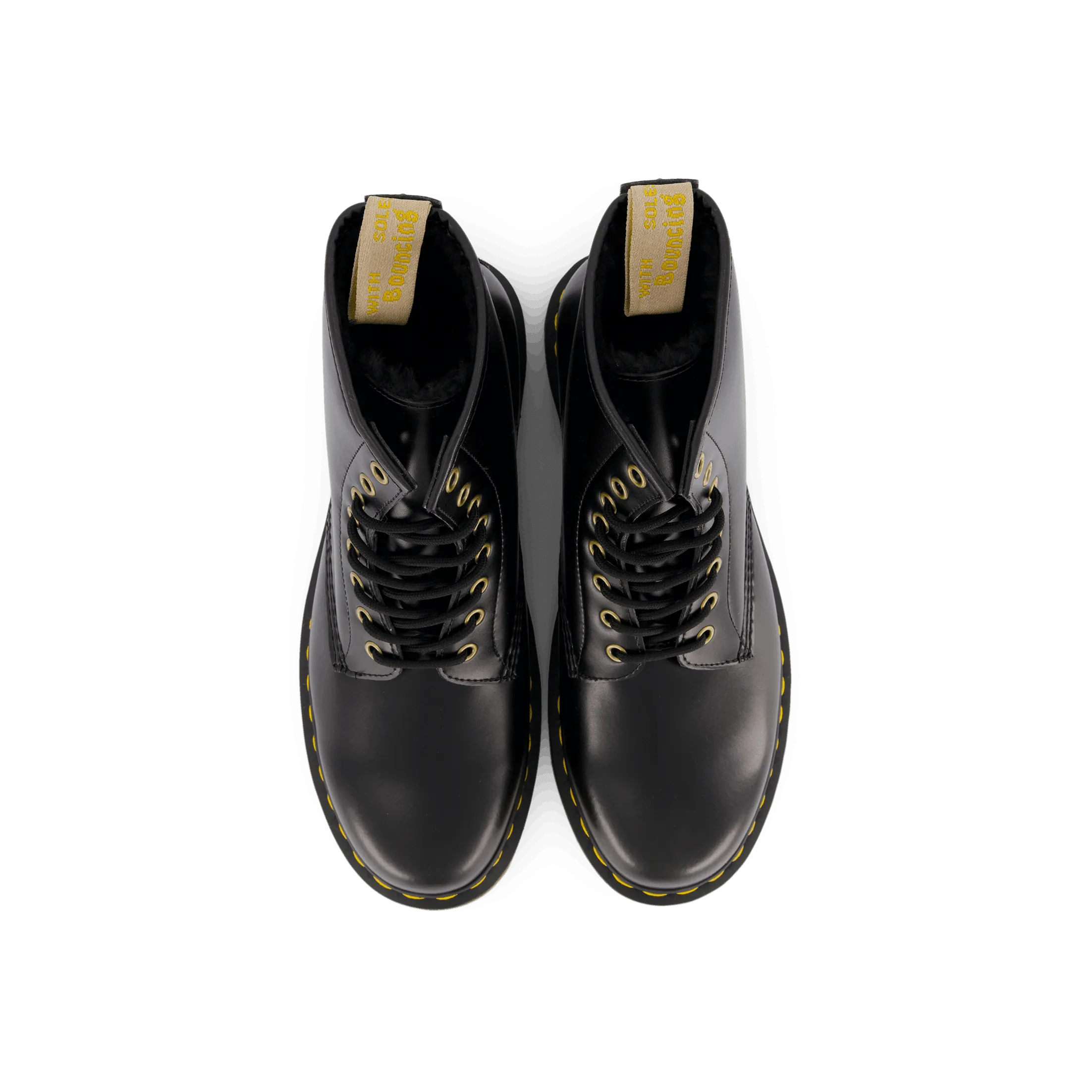 Vegan 1460 Black Norfolk Flat & Black Bor