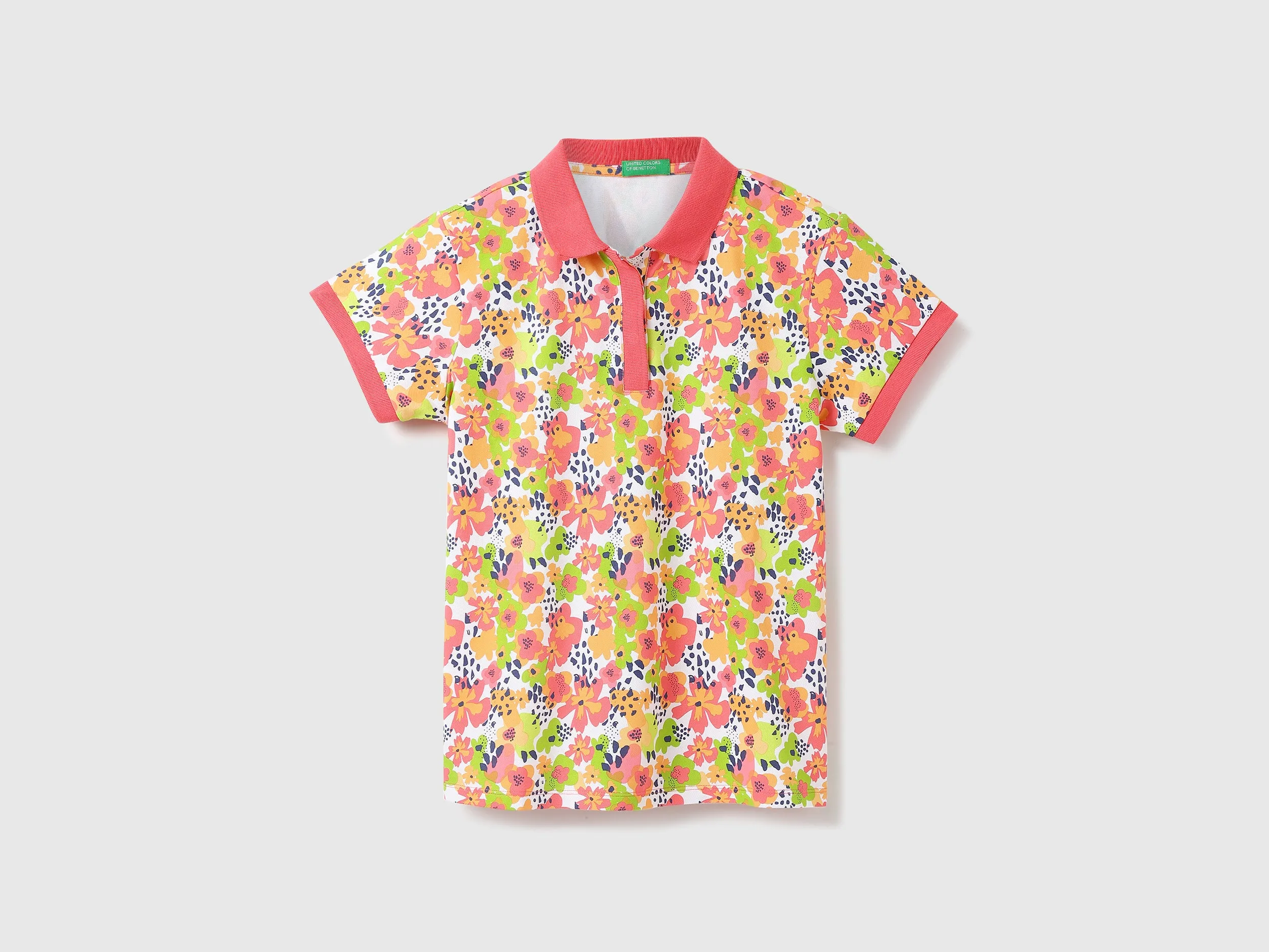 Women Printed Polo Collar T-shirt