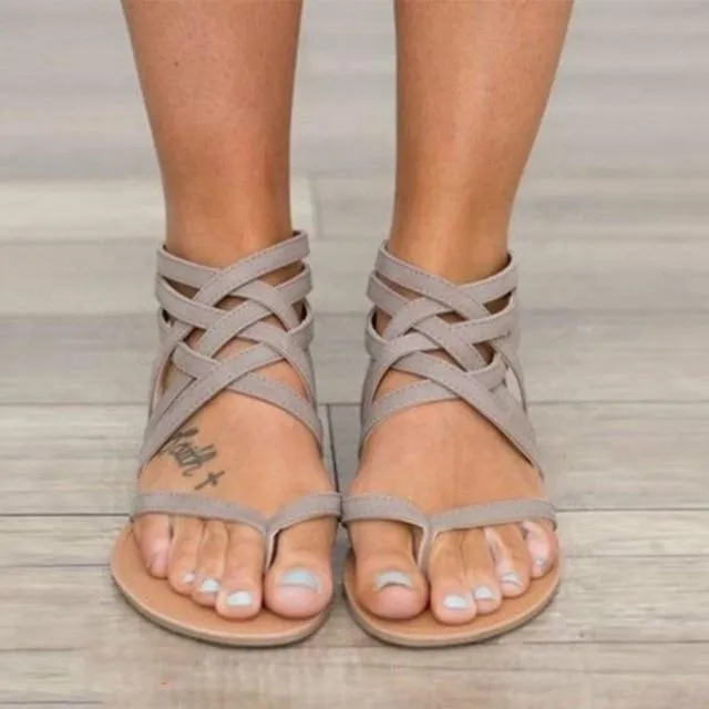 Women Sandals Plus Size Gladiator Sandals For Beach Shoes Woman Rome Flat Sandals
