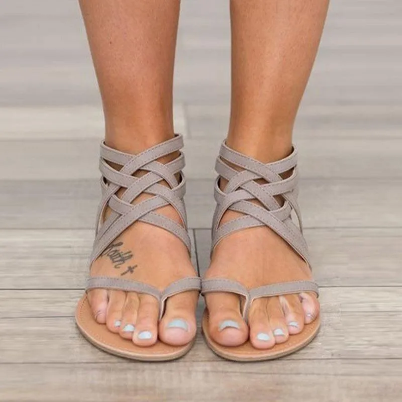 Women Sandals Plus Size Gladiator Sandals For Beach Shoes Woman Rome Flat Sandals