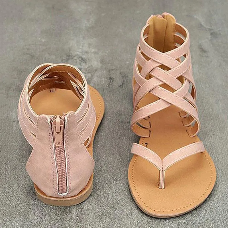 Women Sandals Plus Size Gladiator Sandals For Beach Shoes Woman Rome Flat Sandals