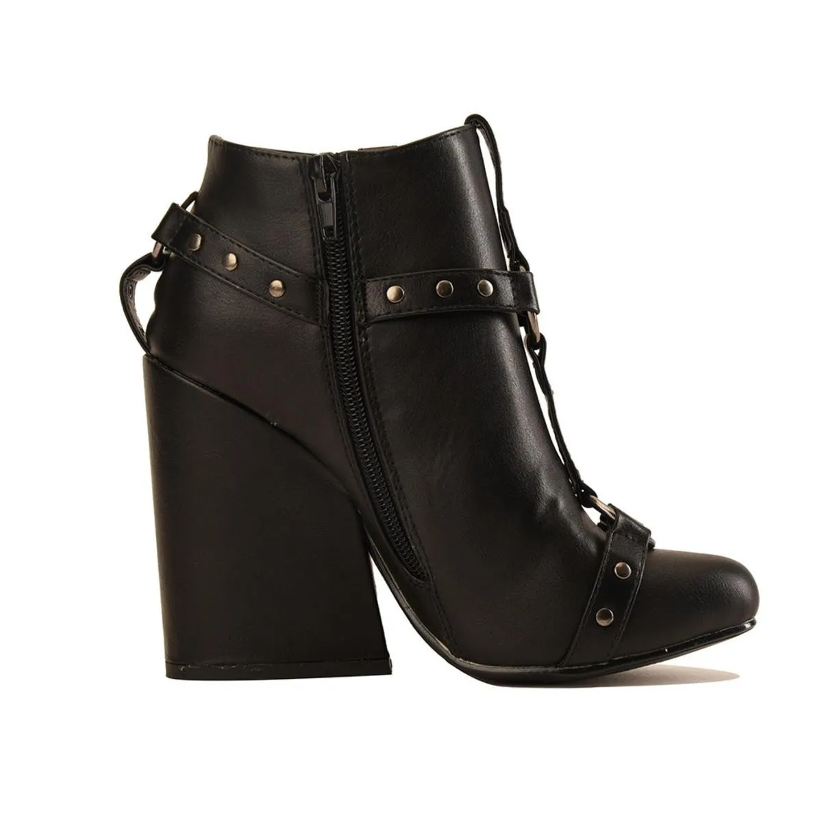 Women's Craft Harness Black Heel Bootie