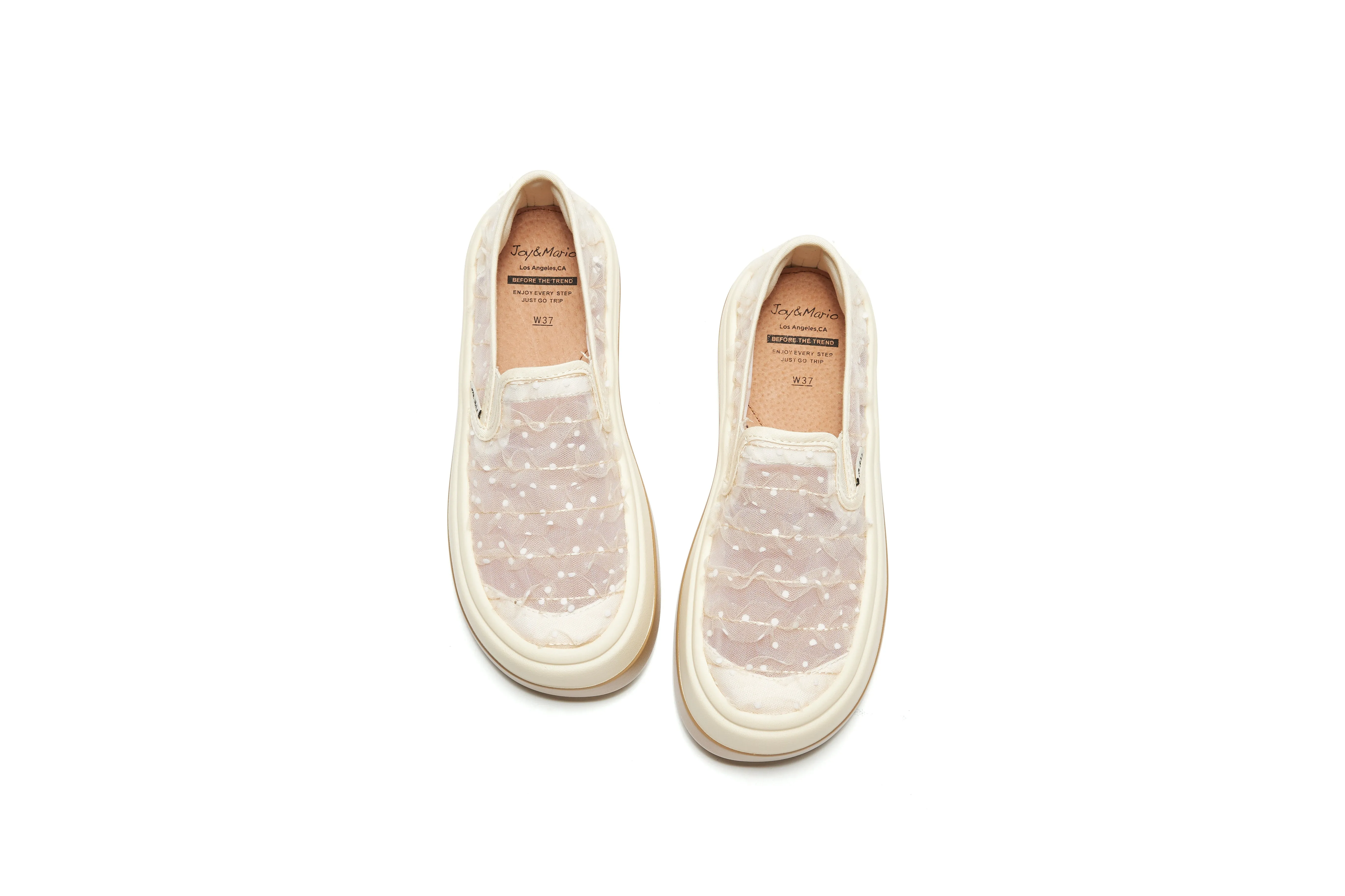 Women’s Slip-On Mesh Loafers in Beige-87095W