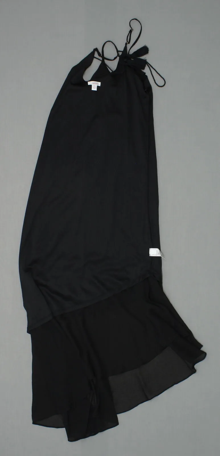 Xhilaration Women's Lace Up Back Asymmetrical Maxi Dress Black XS