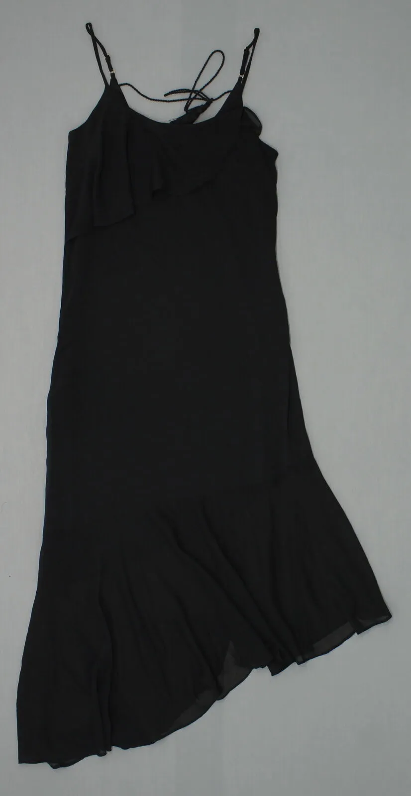 Xhilaration Women's Lace Up Back Asymmetrical Maxi Dress Black XS