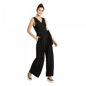 Xhilaration Women's Sleeveless V-Neck Wrap Knit Jumpsuit
