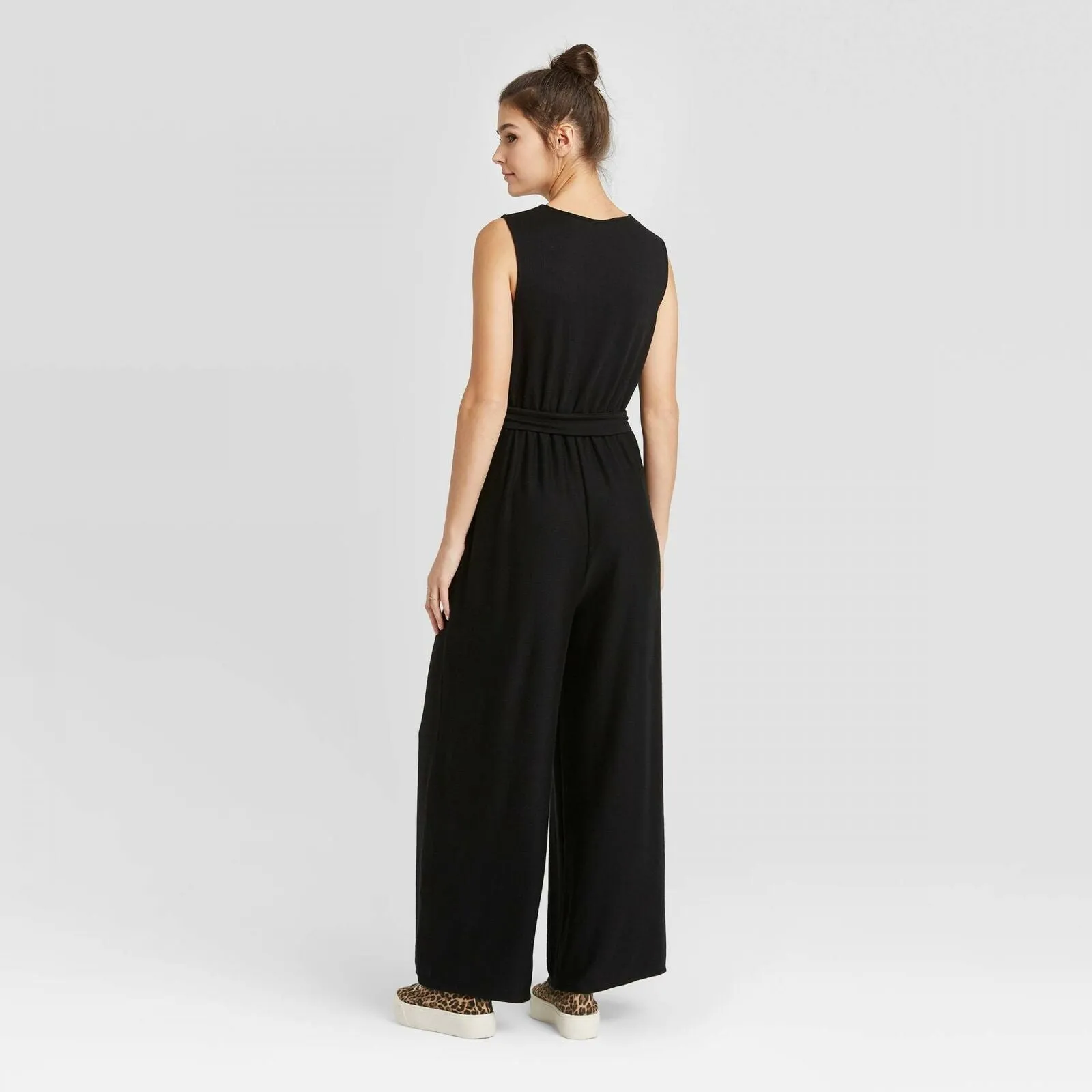 Xhilaration Women's Sleeveless V-Neck Wrap Knit Jumpsuit